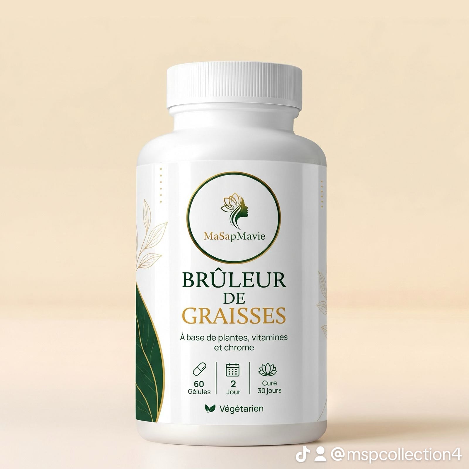 Flacon Brûleur de Graisses MaSapMavie - 60 gélules végétariennes à base de plantes, vitamines et chrome